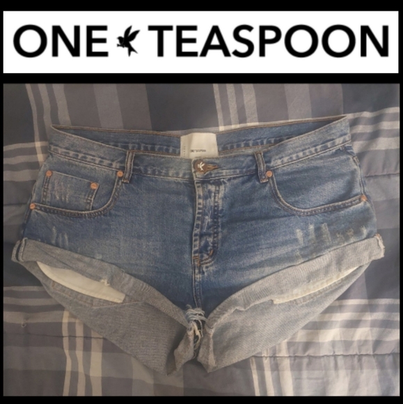 ONE TEASPOON BANDITS DENIM JEAN SHORTS - Picture 1 of 12